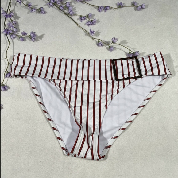 NEW WeWoreWhat [‎ XL ] Annie Pinstripe Hipster Bikini Bottoms - Picture 4 of 12